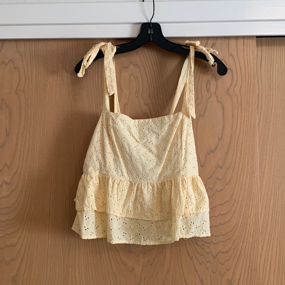 Yellow Peplum Tank Top - Picture 1 of 4